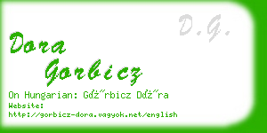 dora gorbicz business card